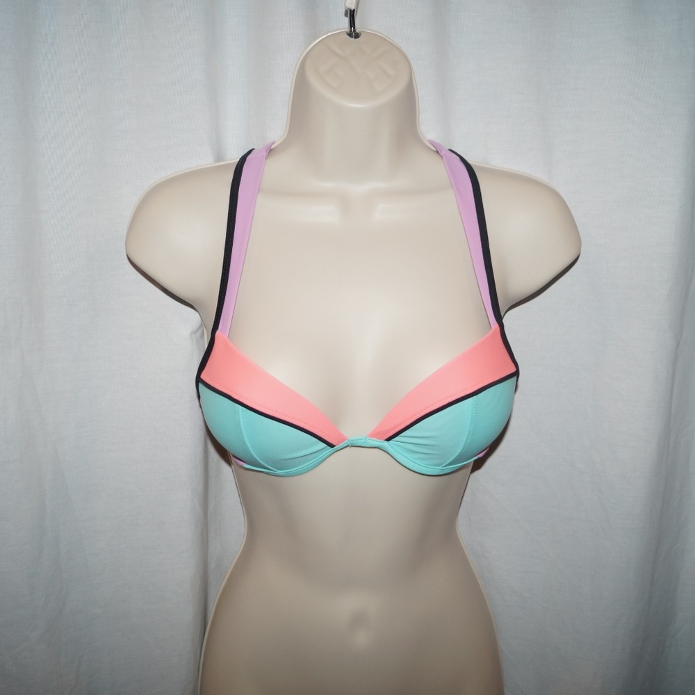 Xhilaration Mint Lilac Coral Colorblock XS Bikini - Picture 1 of 7